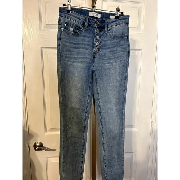 Judy Blue Skinny Fit Jeans, Exposed Button Fly, Size 3/26 - Picture 4 of 7
